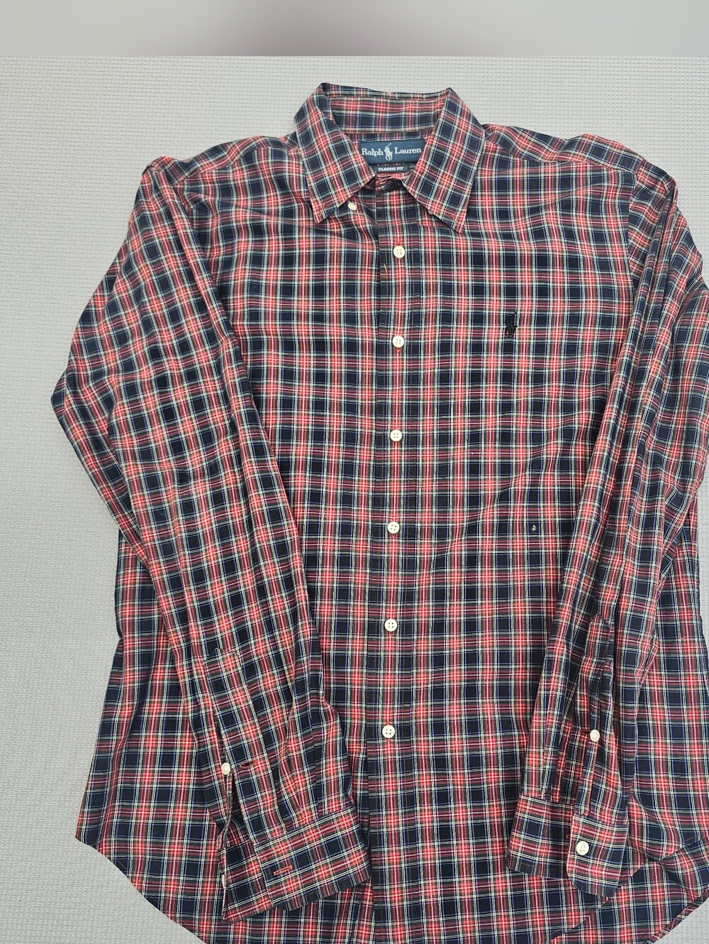Ralph Lauren Men’s Red Navy Plaid Button-Down Shirt